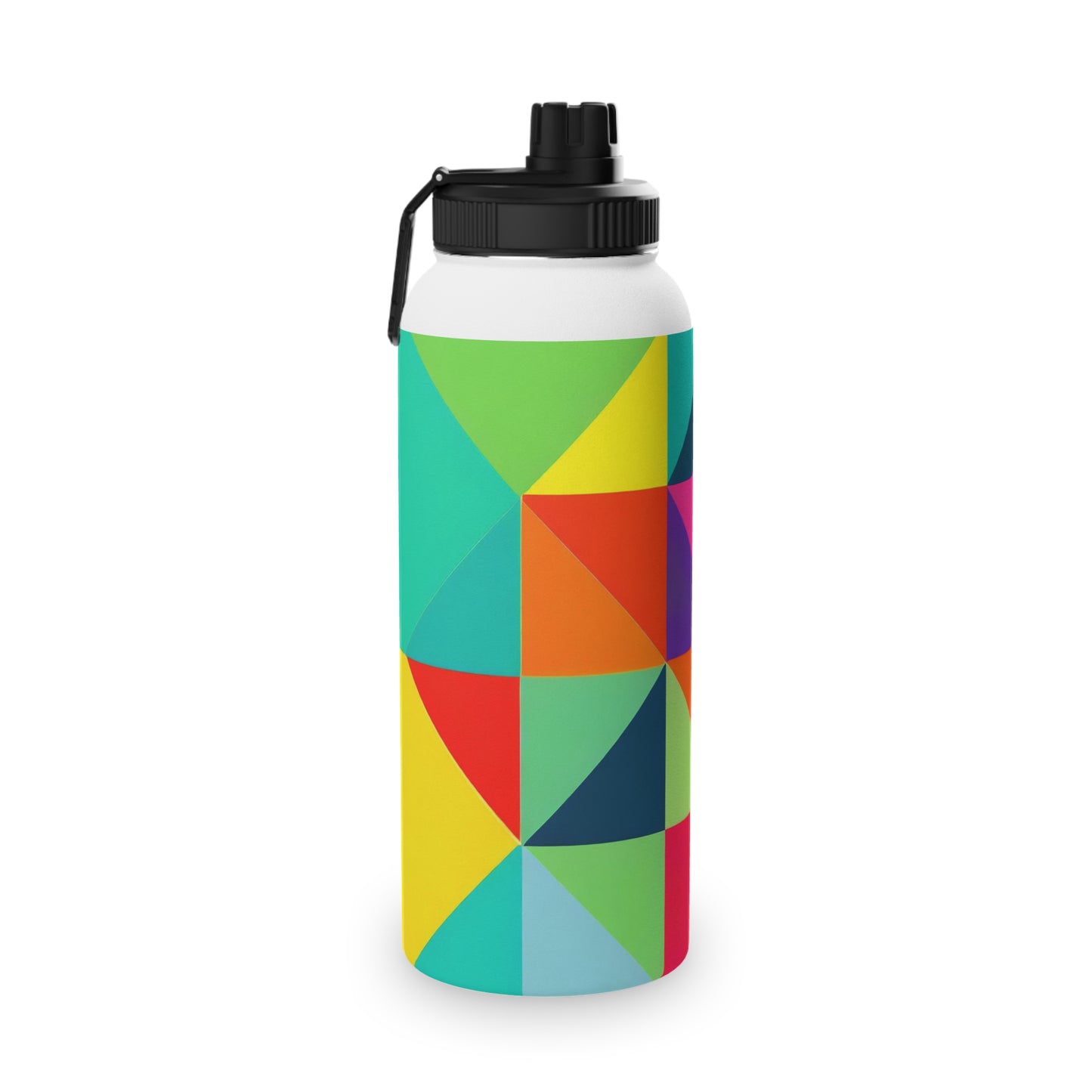 Modern Geometric Stainless Steel Water Bottle, Sports Lid