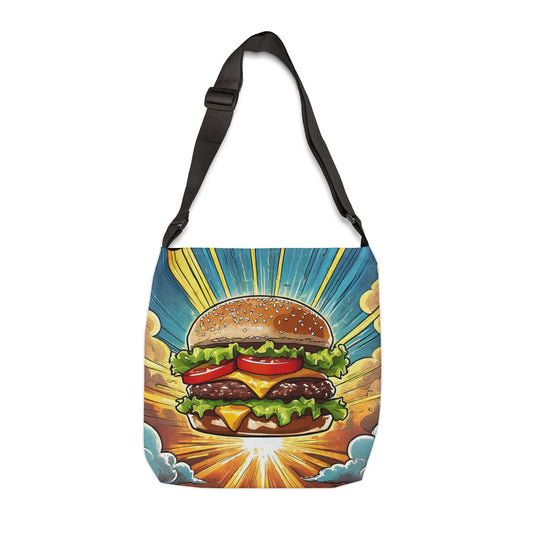 Heroic Hamburger Adjustable Tote Bag