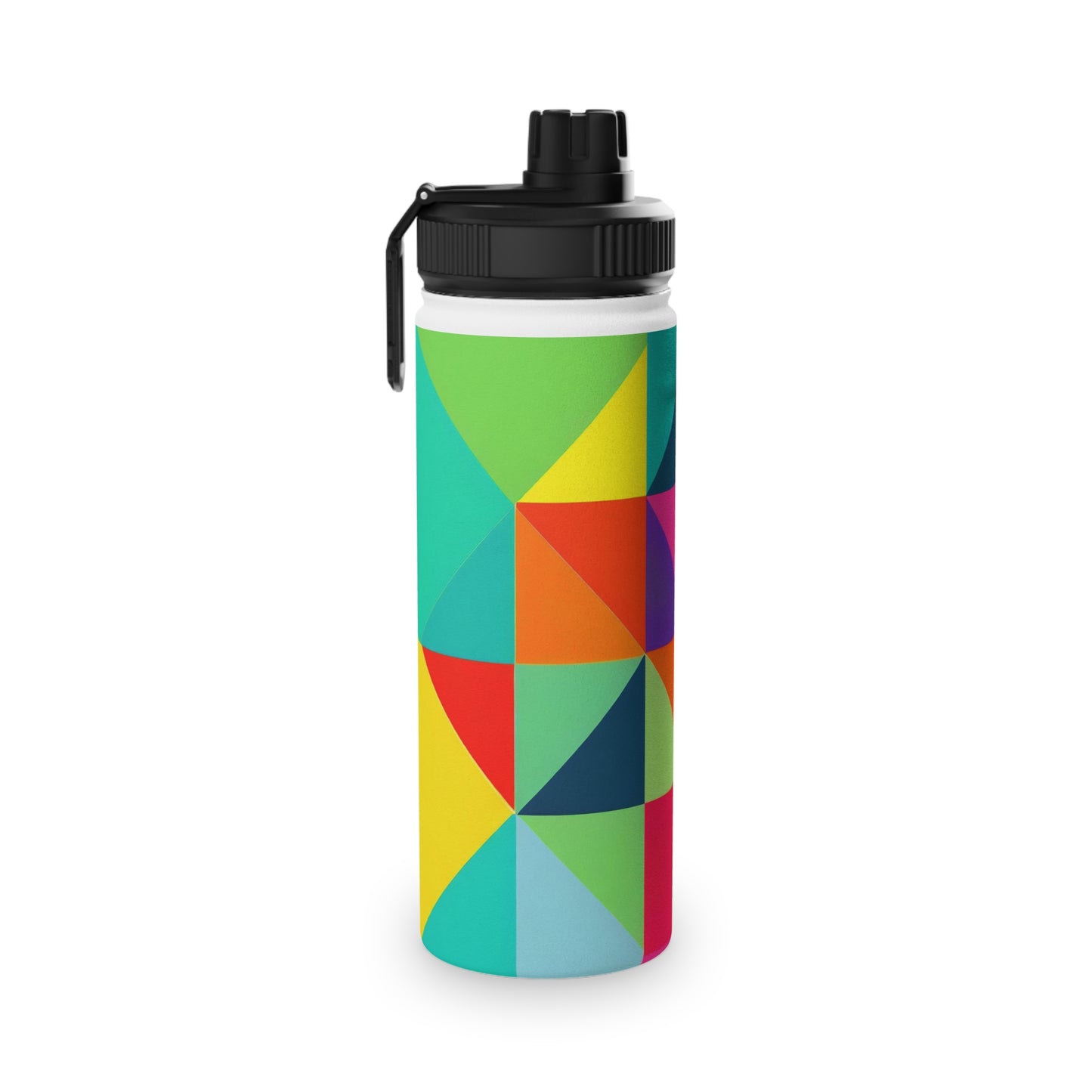 Modern Geometric Stainless Steel Water Bottle, Sports Lid