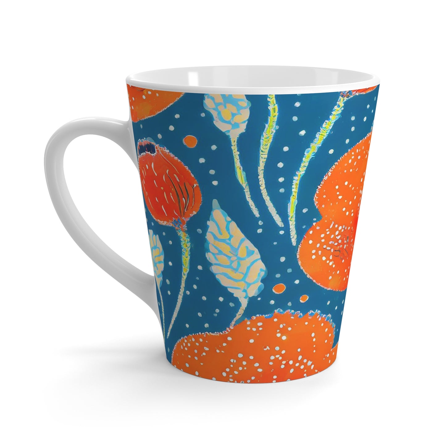Batik Poppies Latte Mug