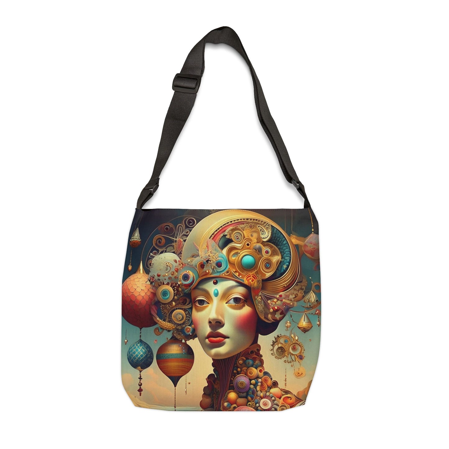 Surreal Steampunk Portrait Adjustable Tote Bag