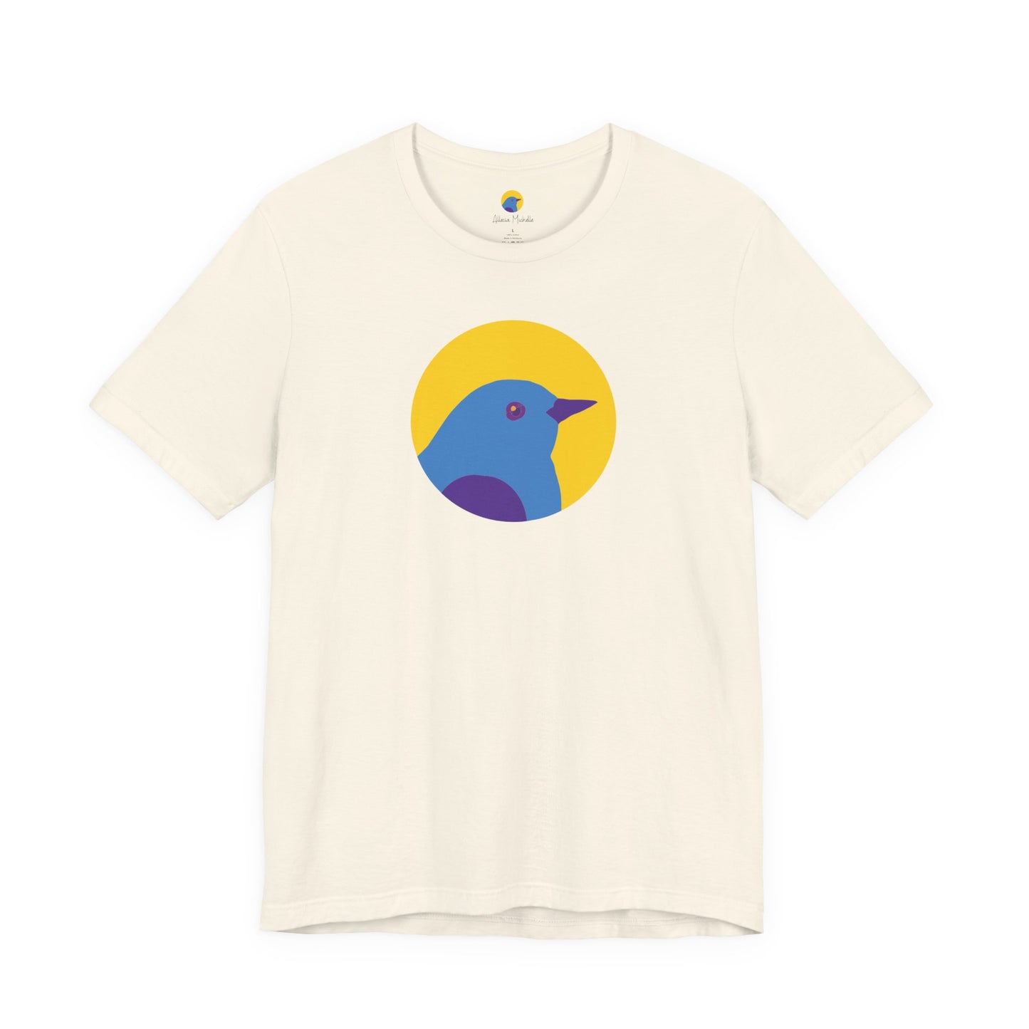 Allecia Michelle Logo T-Shirt | Colorful Bird Graphic Tee | Signature Brand Shirt