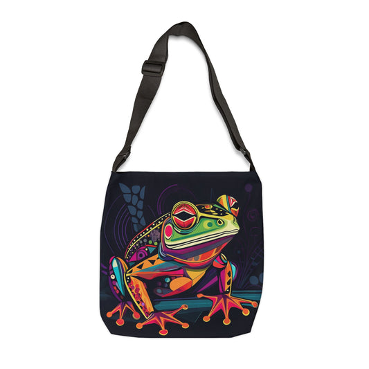 Colorful Frog Adjustable Tote Bag