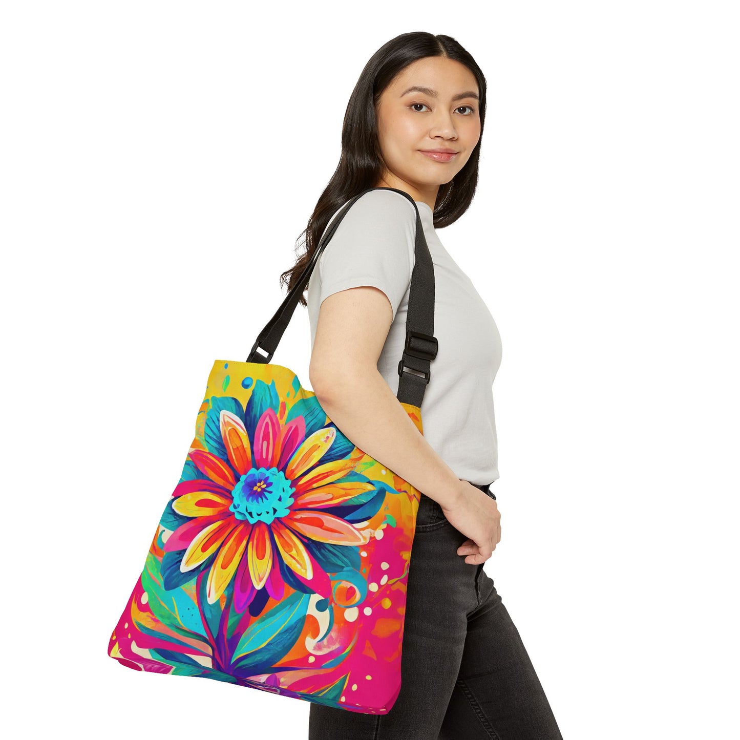 Joyful Flower Adjustable Tote Bag