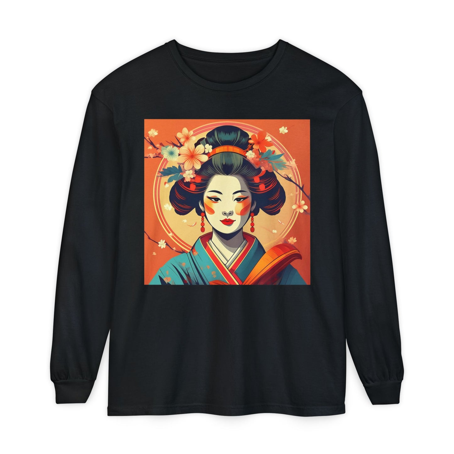Coral Geisha Long Sleeve Tee
