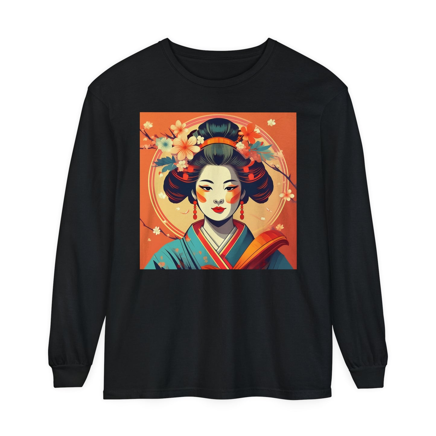 Coral Geisha Long Sleeve Tee