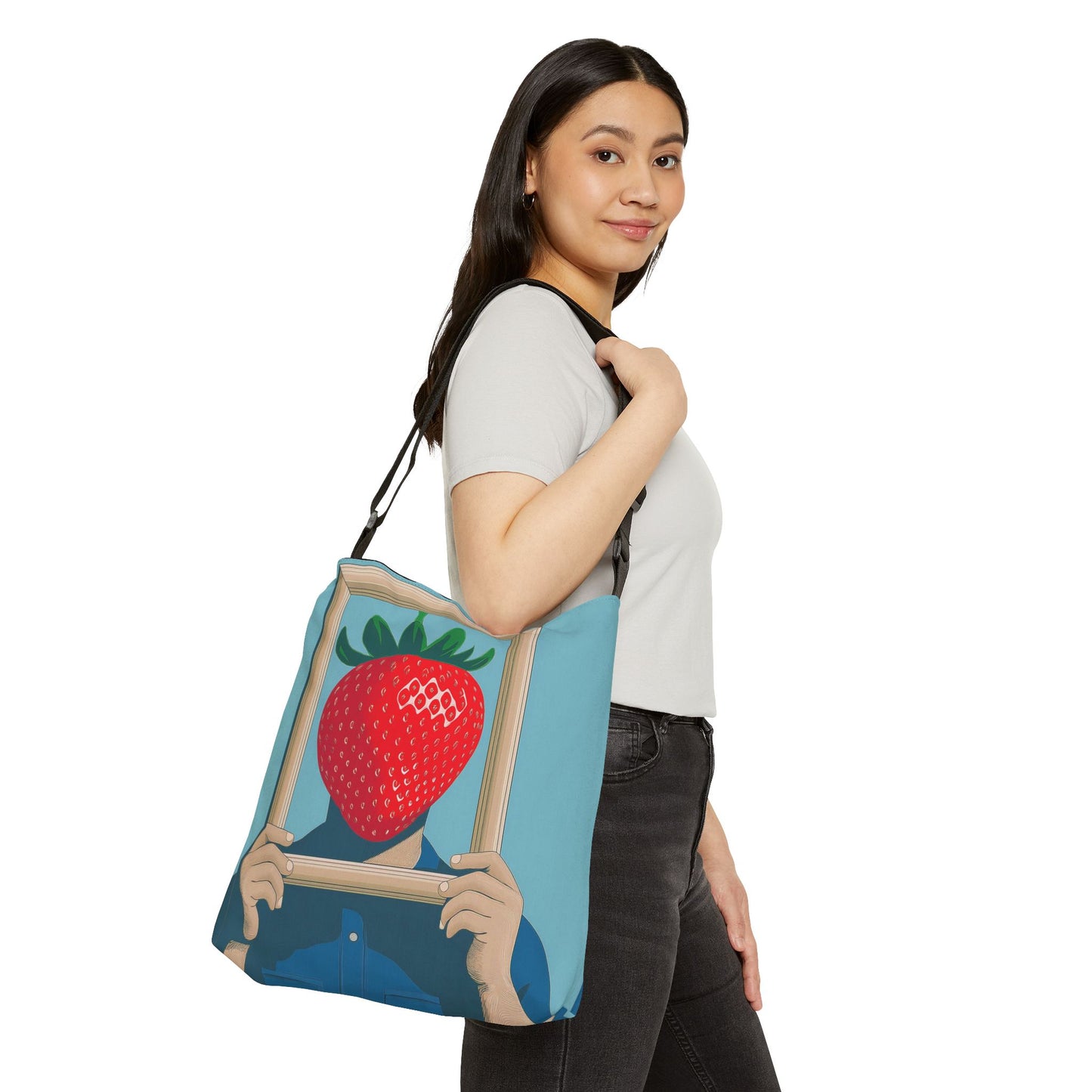 Surreal Strawberry Adjustable Tote Bag