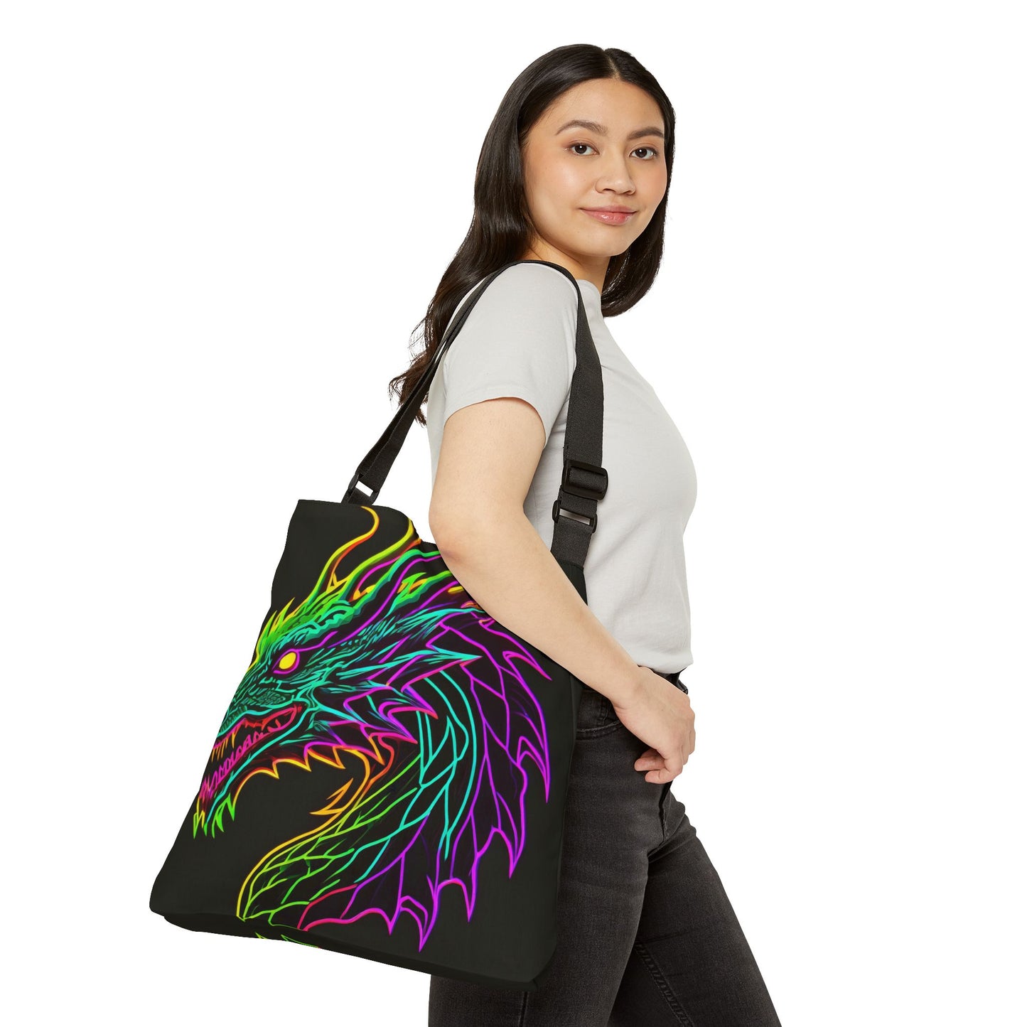 Neon Dragon Tote Bag