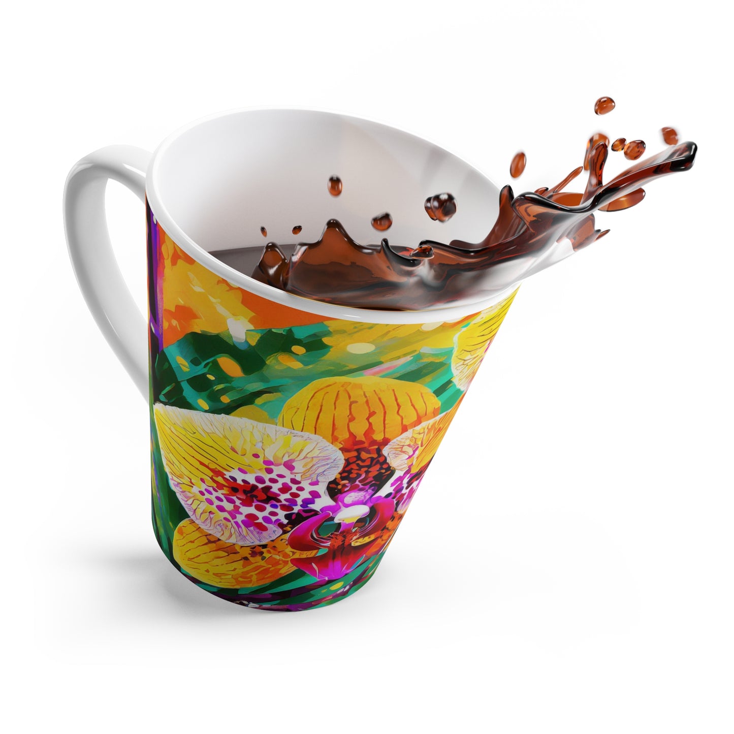 Tropical Orchid Latte Mug