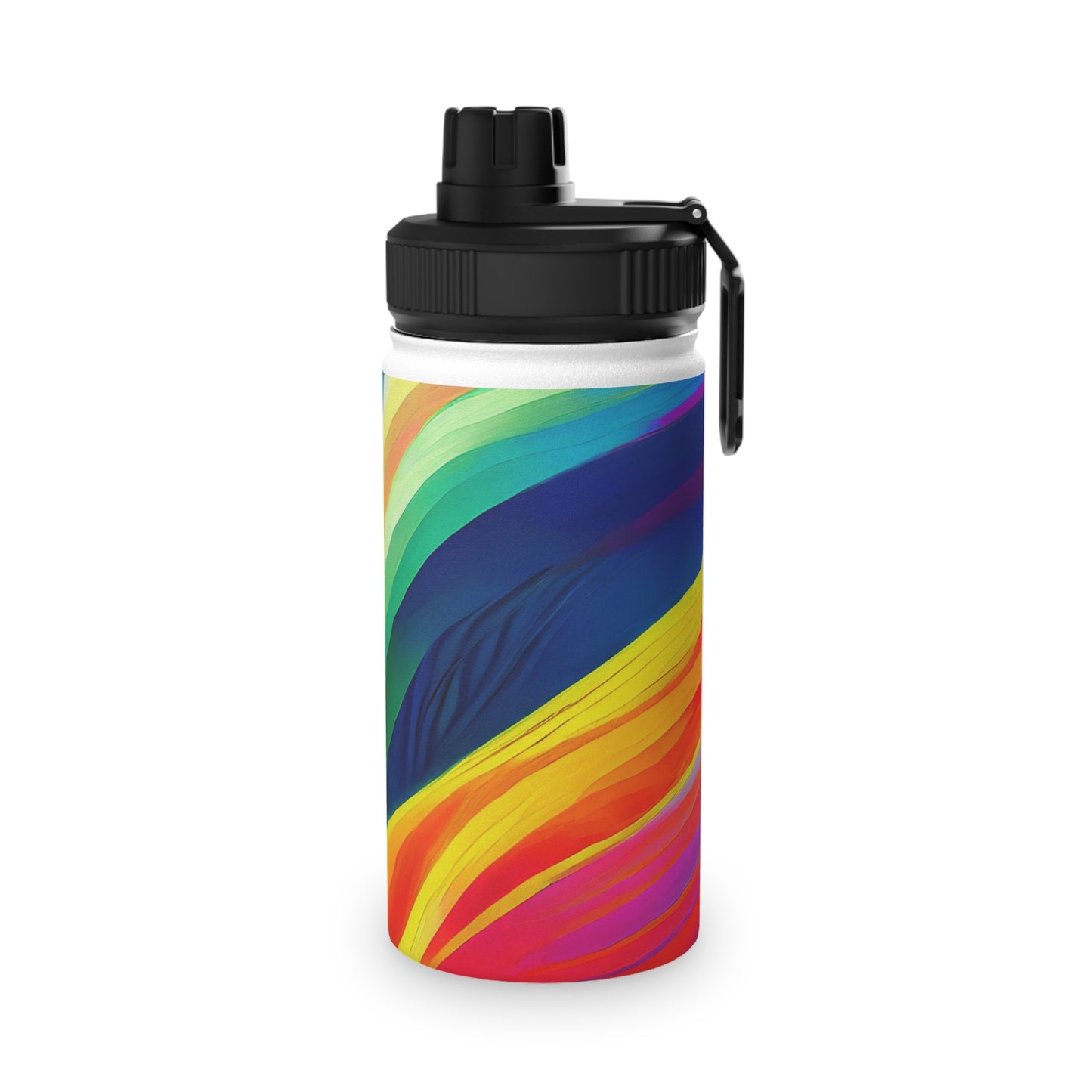 Color Waves Stainless Steel Water Bottle, Sports Lid