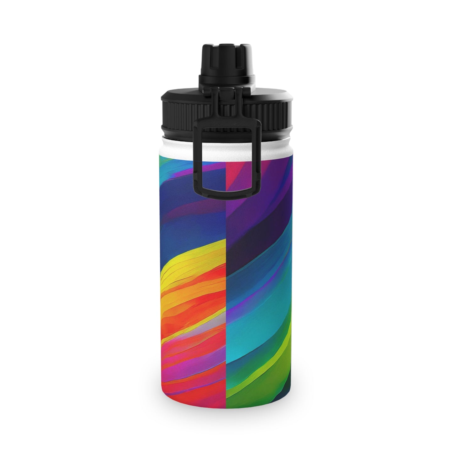 Color Waves Stainless Steel Water Bottle, Sports Lid