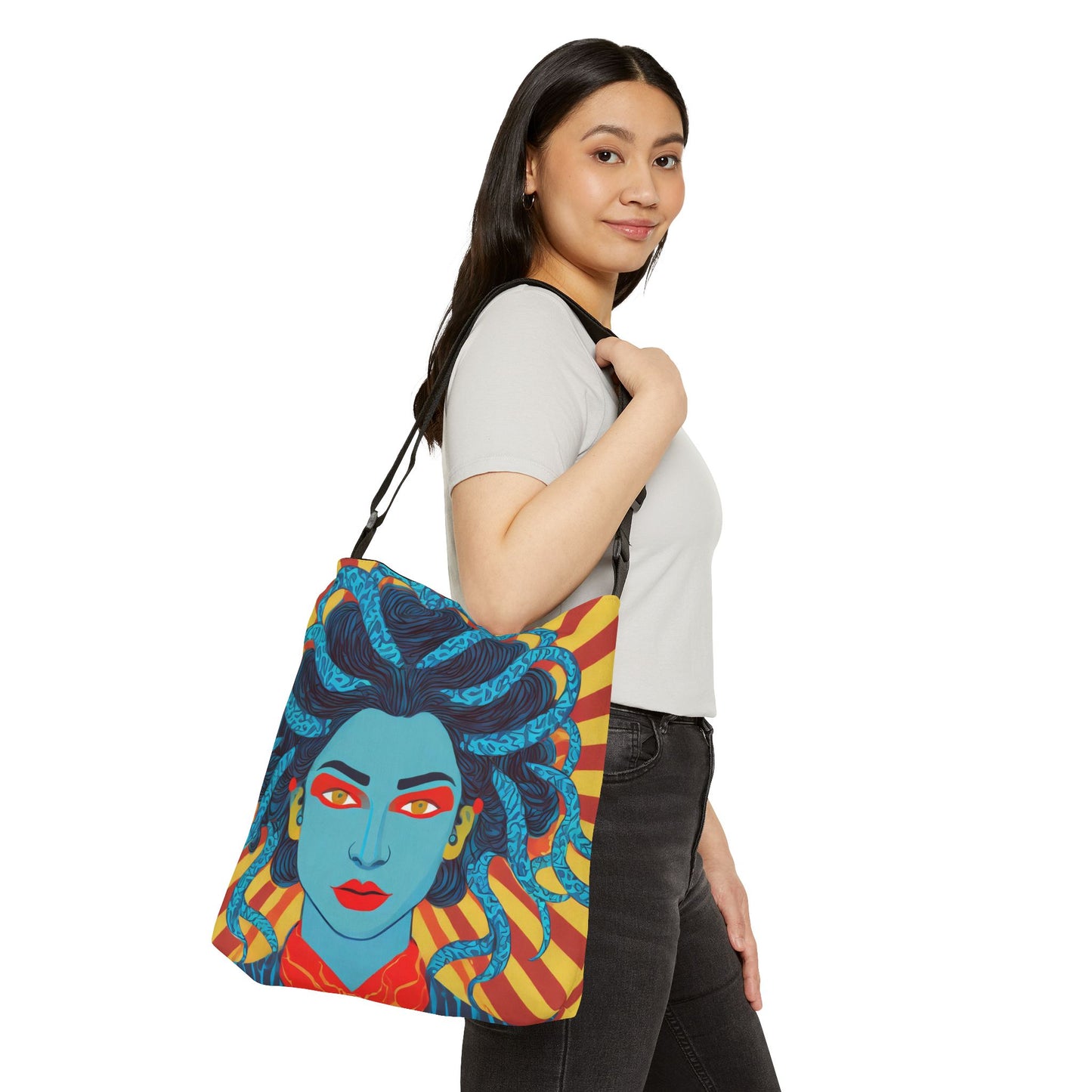 Blue Medusa Adjustable Tote Bag