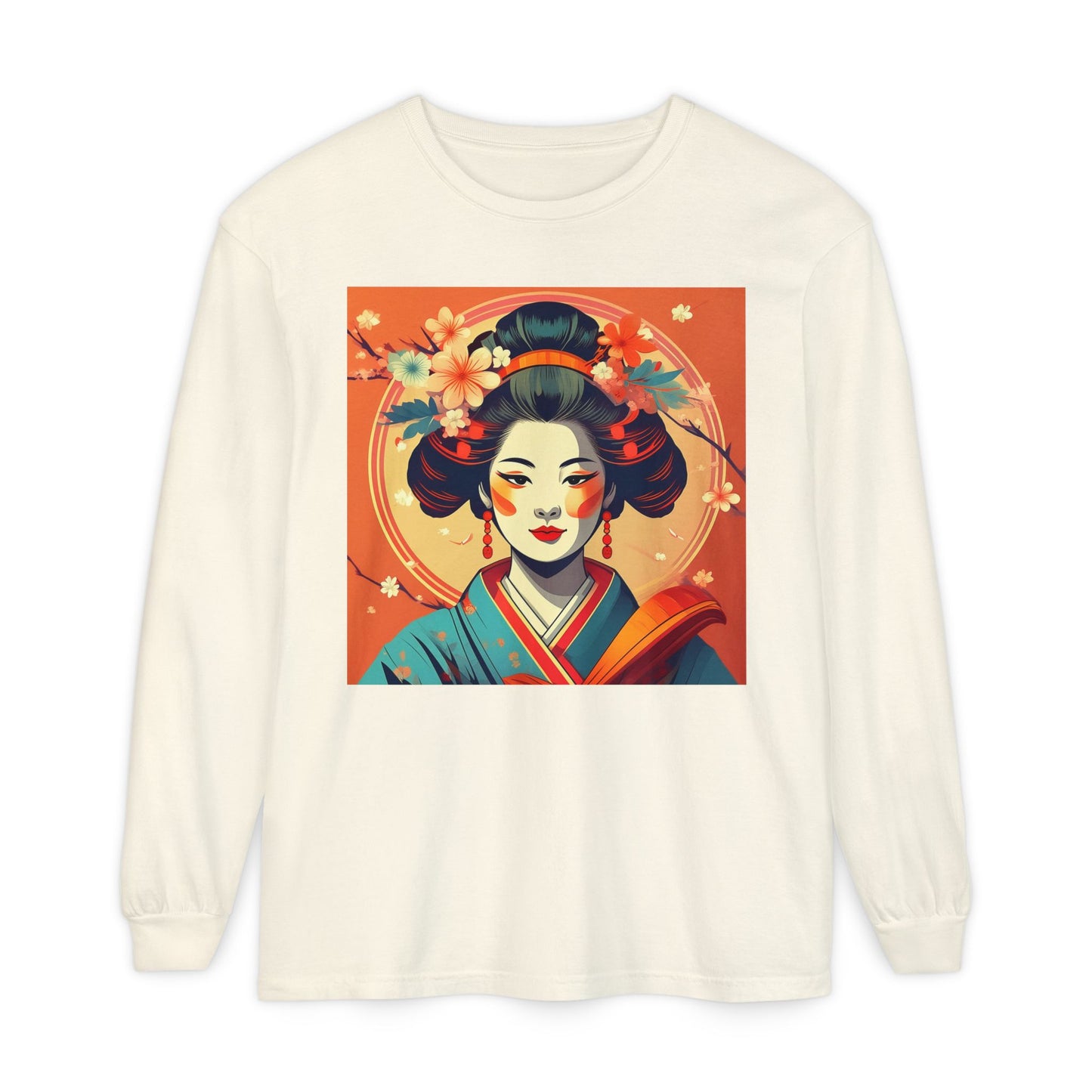 Coral Geisha Long Sleeve Tee