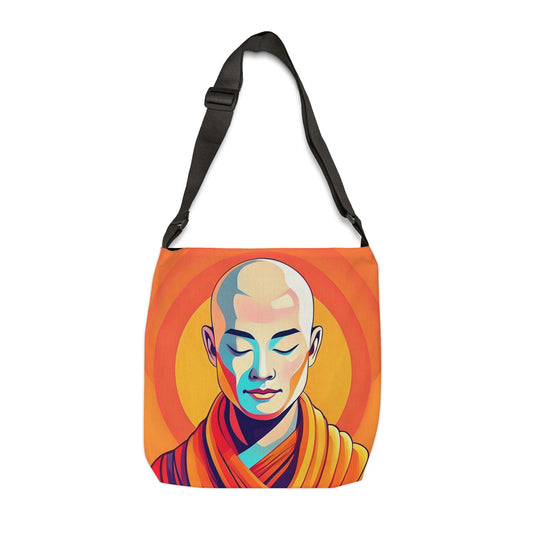 Meditating Monk Adjustable Tote Bag