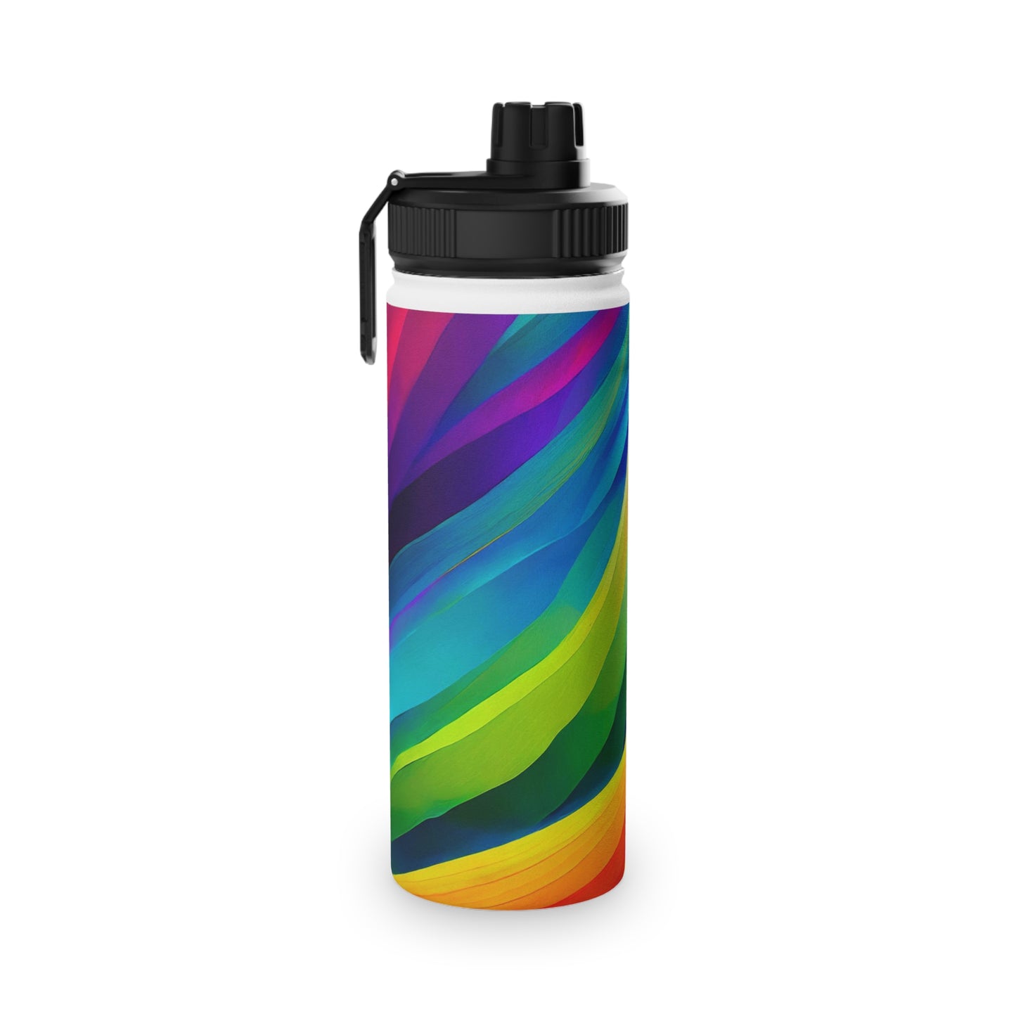 Color Waves Stainless Steel Water Bottle, Sports Lid