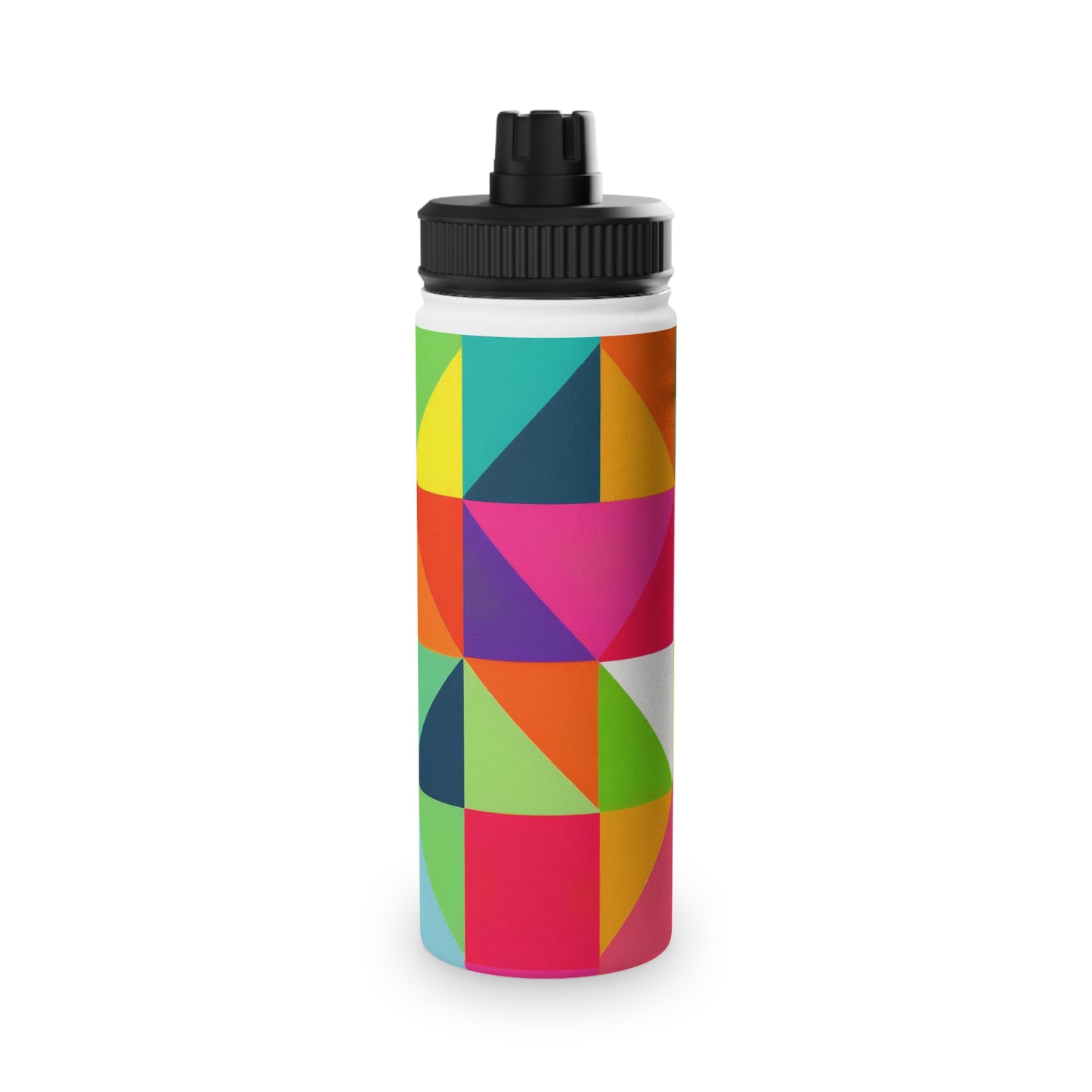 Modern Geometric Stainless Steel Water Bottle, Sports Lid