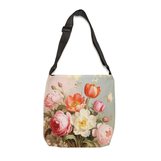 Floral Tote Bag – Vintage Peony & Tulip Design