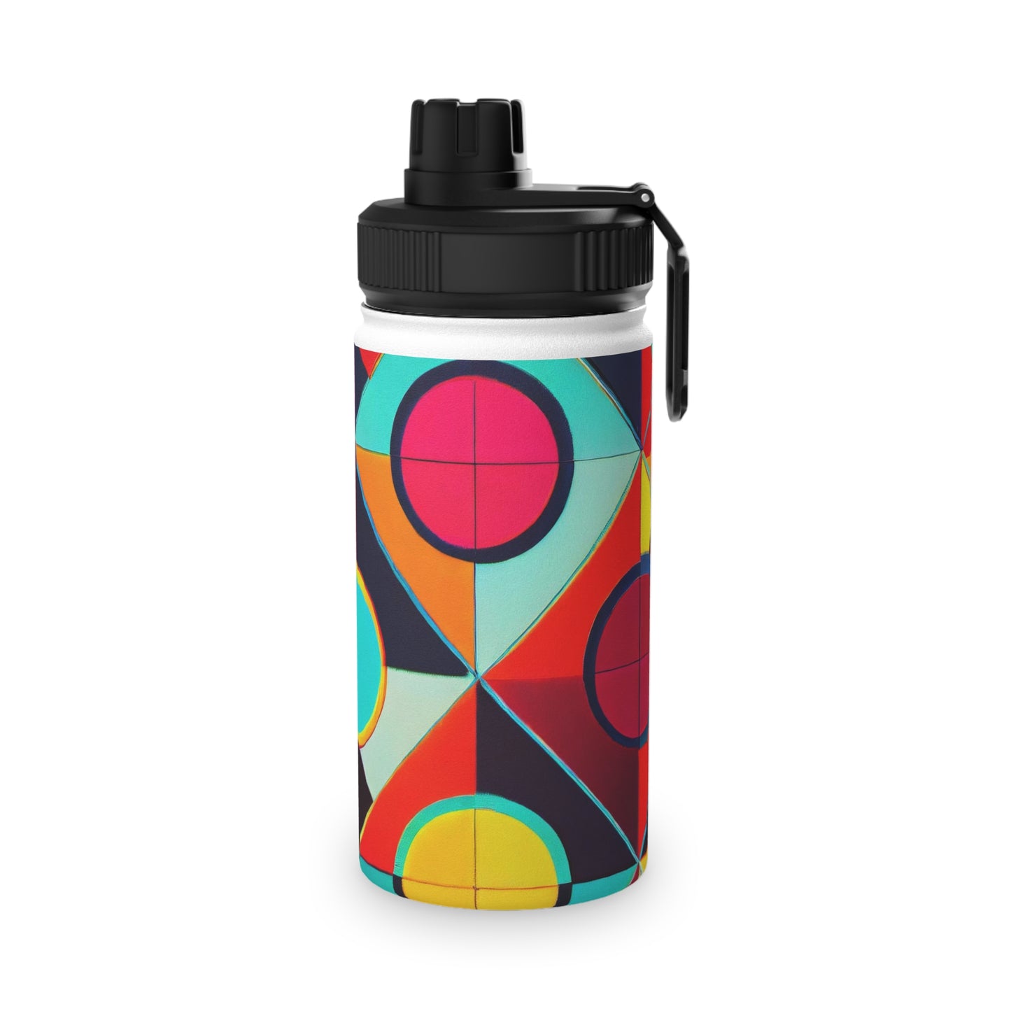 Colorful Geometric Stainless Steel Water Bottle, Sports Lid