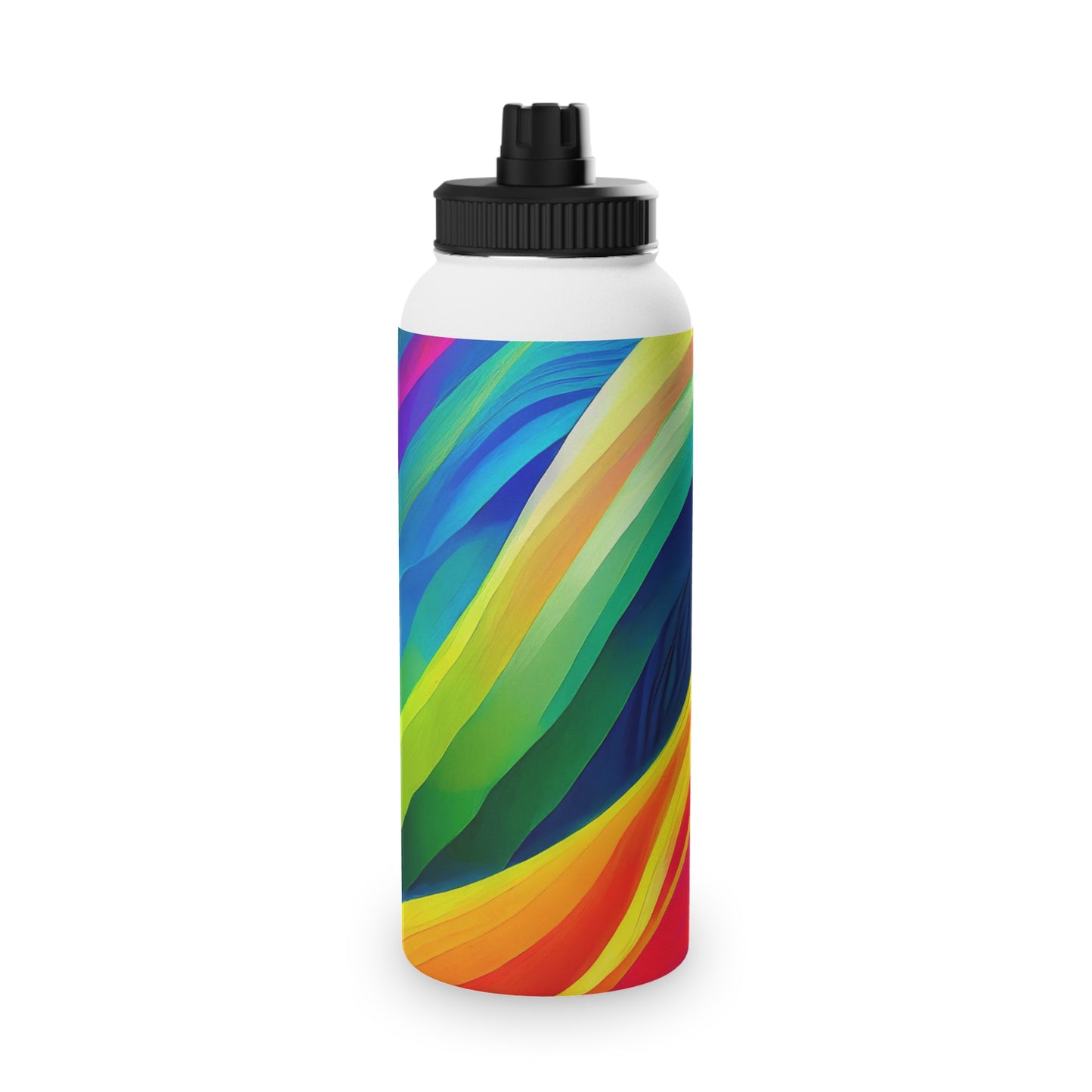 Color Waves Stainless Steel Water Bottle, Sports Lid