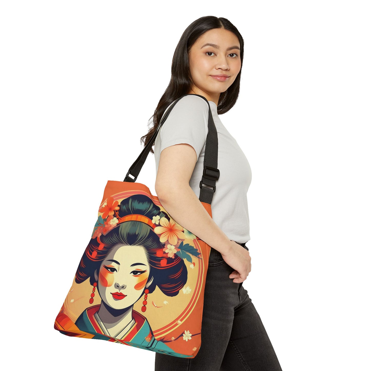 Coral Geisha Adjustable Tote Bag