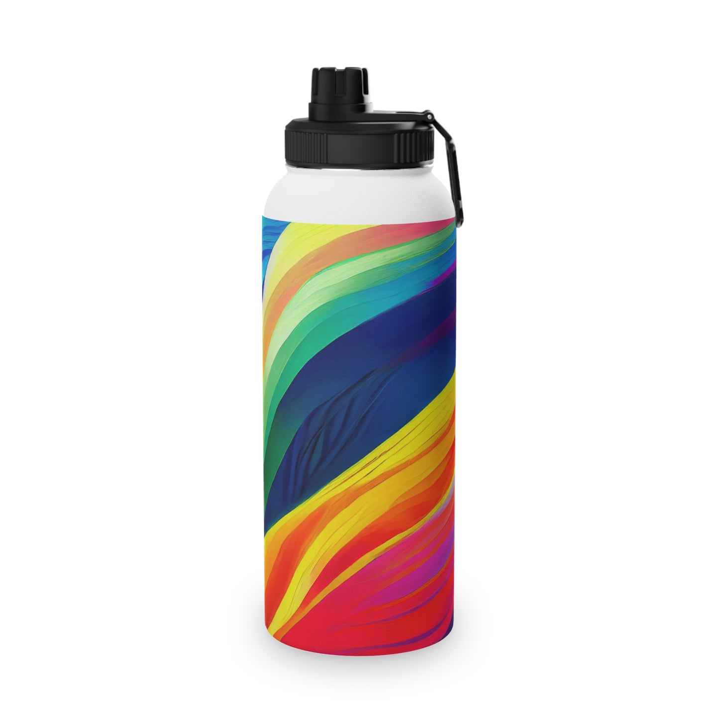 Color Waves Stainless Steel Water Bottle, Sports Lid