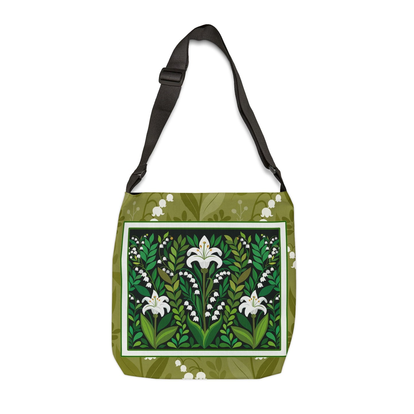 Lily Floral Tote Bag – Botanical Green Design