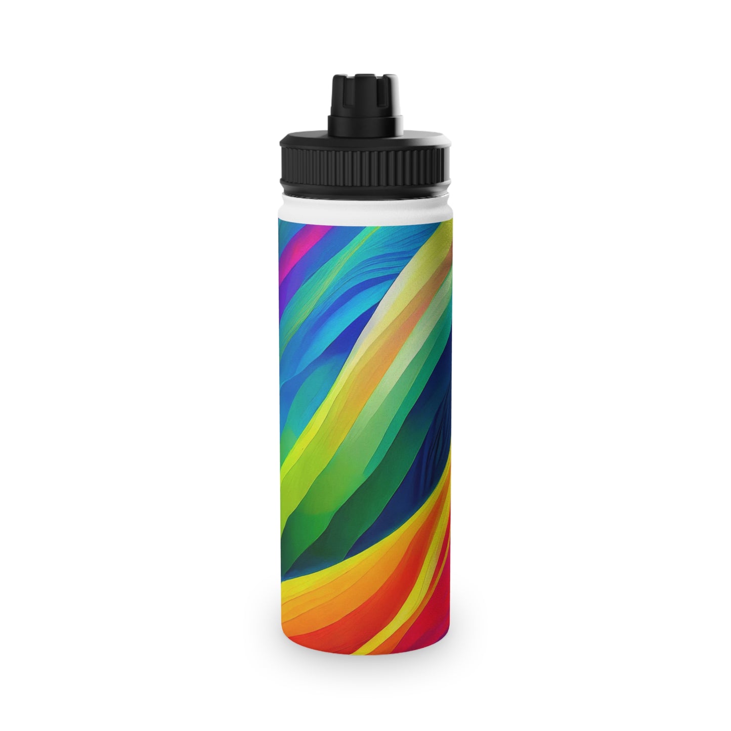 Color Waves Stainless Steel Water Bottle, Sports Lid