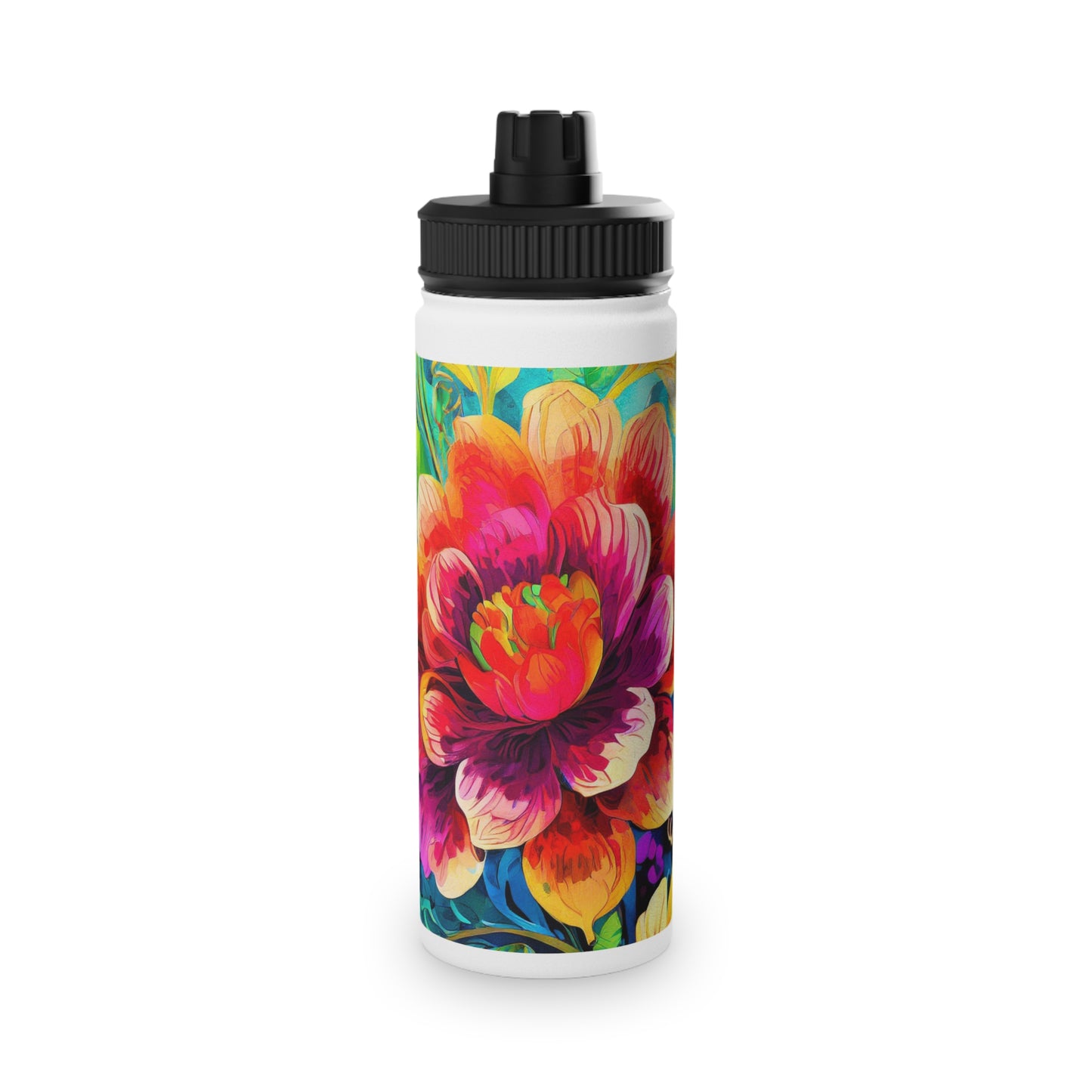 Fabulous Flower Stainless Steel Water Bottle, Sports Lid