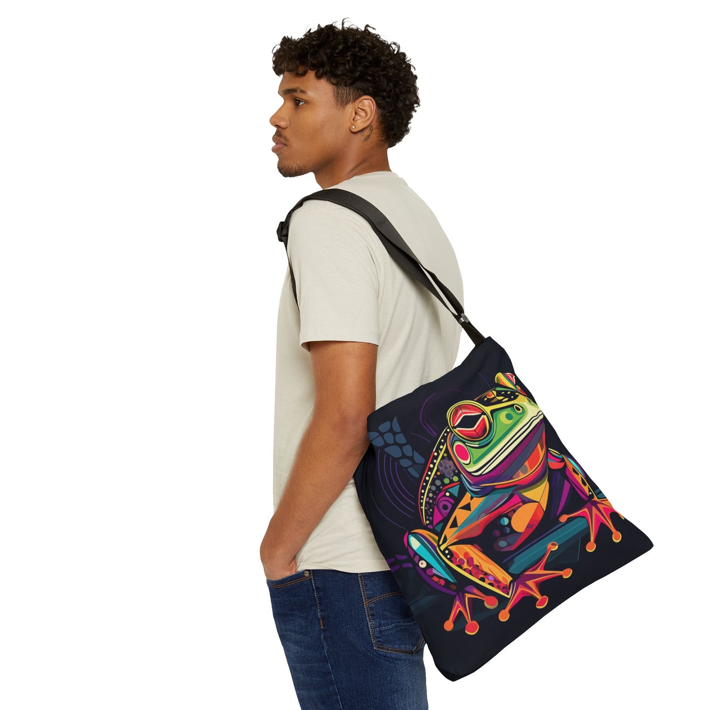 Colorful Frog Adjustable Tote Bag