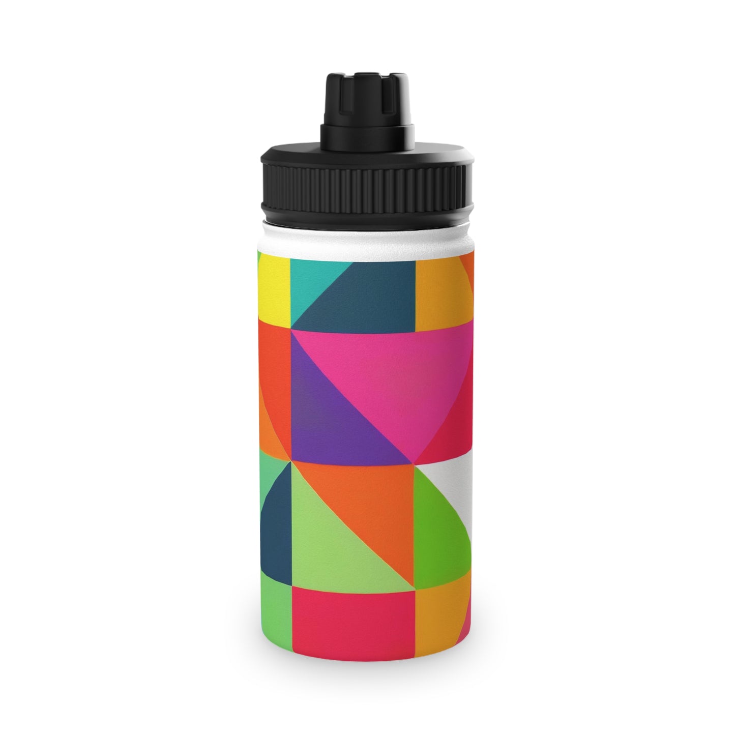 Modern Geometric Stainless Steel Water Bottle, Sports Lid