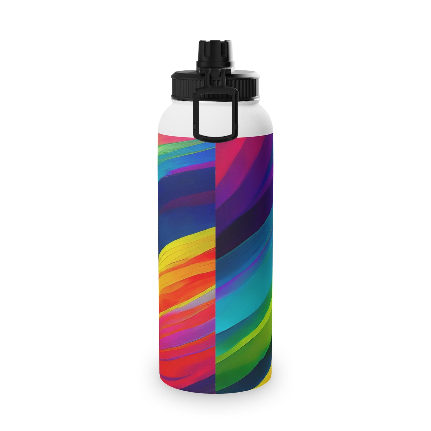 Color Waves Stainless Steel Water Bottle, Sports Lid