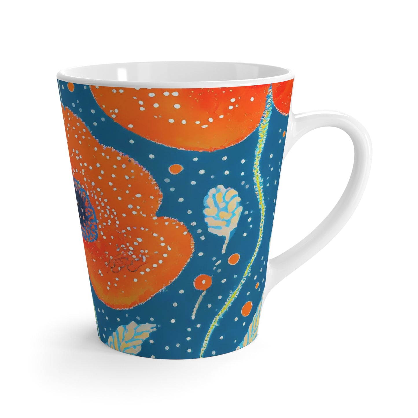 Batik Poppies Latte Mug